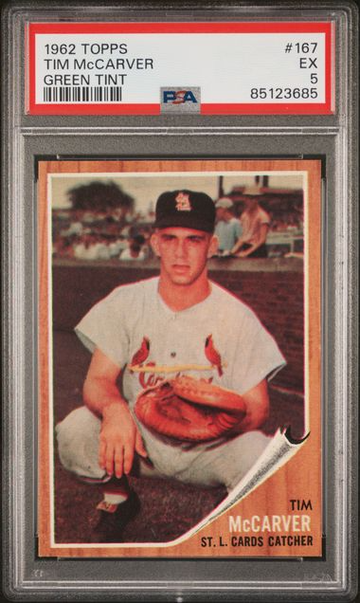 1962 Topps Tim McCarver (Green Tint) #167 PSA 5 [BL-1C.47]