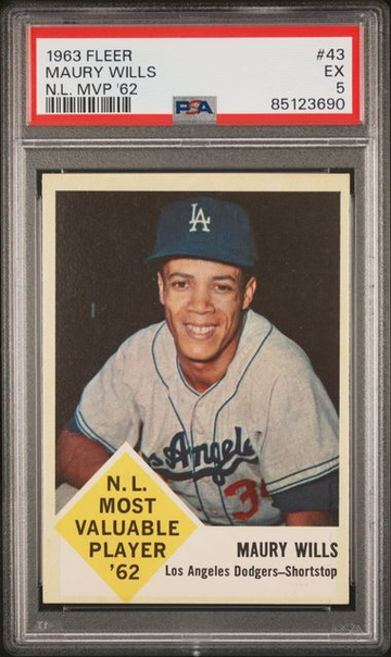 1963 Fleer Maury Wills NL MVP '62 #43 PSA 5 [BL-1C.42]