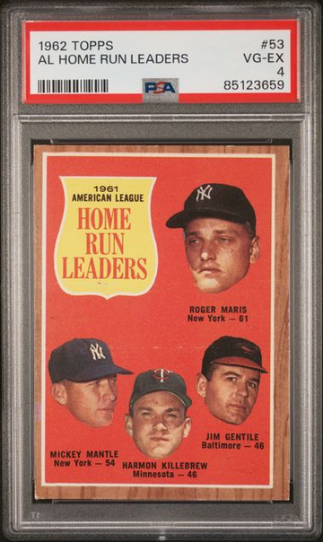 1962 Topps AL Home Run Leaders #53 PSA 4 [BL-1C.45]