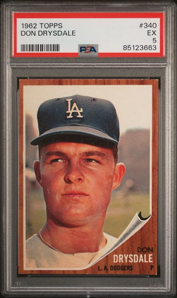 1962 Topps Don Drysdale #340 PSA 5 [BL-2C.11]