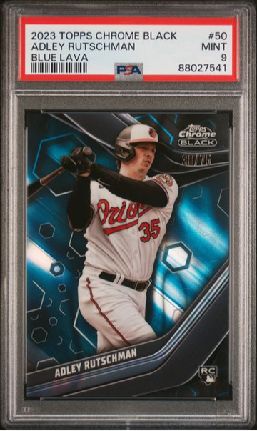 2023 Topps Chrome Black Adley Rutschman Blue Lava #/75 #50 PSA 9 [BL-3B.31]