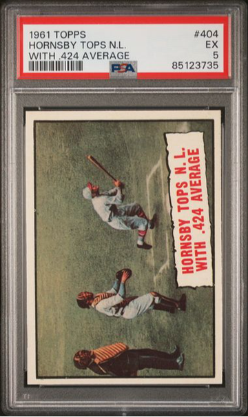 1961 Topps Hornsby Tops NL With .424 Average #404 PSA 5 [BL-2C.46]