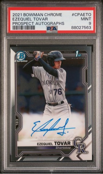 2021 Bowman Chrome Prospect Ezequiel Tovar Autograph #CPAETO PSA 9 [BL-3B.35]