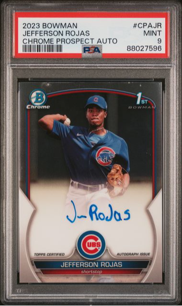 2023 Bowman Chrome Prospects Jefferson Rojas Autograph #CPAJR PSA 9 [BL-3B.28]