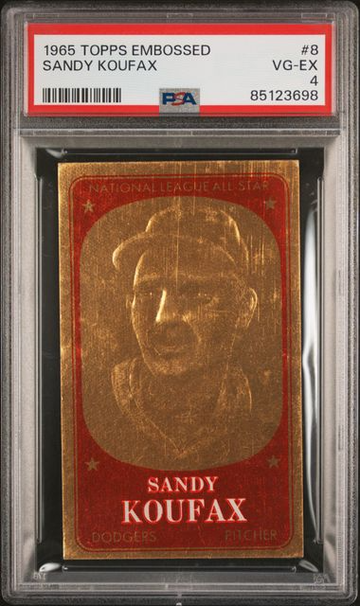 1965 Topps Embossed Sandy Koufax #8 PSA 4 [BL-2C.35]