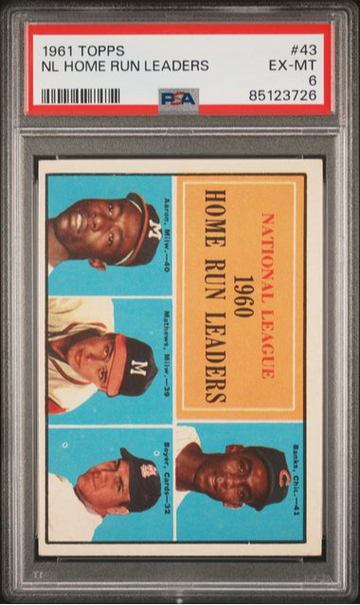 1961 Topps NL Home Run Leaders #43 PSA 6 [BL-2C.20]