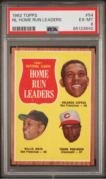 1962 Topps NL Home Run Leaders #54 PSA 6 [BL-2C.41]