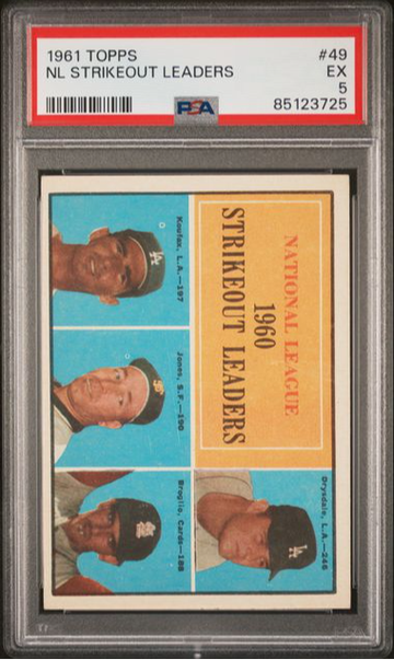 1961 Topps NL Strikeout Leaders #49 PSA 5 [BL-2C.50]
