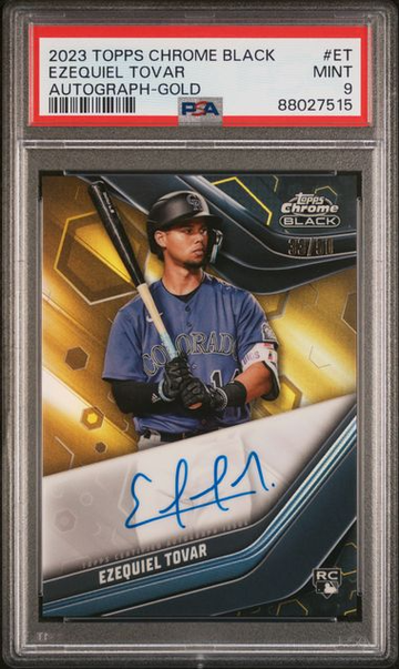 2023 Topps Chrome Black Ezequiel Tovar Autograph Gold #/50 #ET PSA 9 [BL-3B.23]