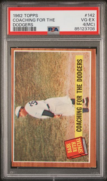 1962 Topps Coaching For The Dodgers #142 PSA 4(MC) [BL-2C.17]