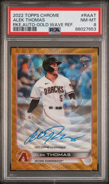 2022 Topps Chrome Alek Thomas Rookie Gold Wave Autograph #/50 #RAAT PSA 8 [BL-3B.6]