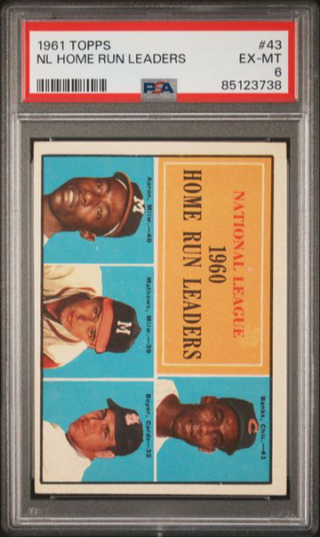 1961 Topps NL Home Run Leaders #43 PSA 6 [BL-2C.47]