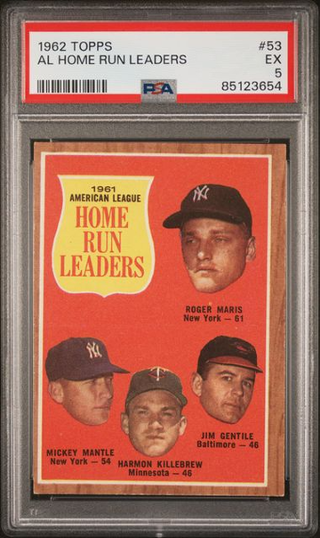 1962 Topps AL Home Run Leaders #53 PSA 5 [BL-2C.42]