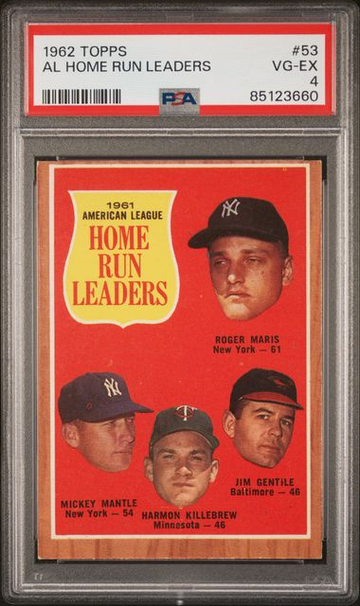 1962 Topps AL Home Run Leaders #53 PSA 4 [BL-2C.43]