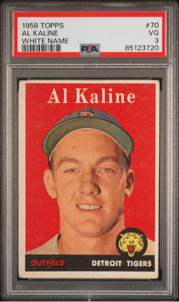 1958 Topps Al Kaline (White Name) #70 PSA 3 [BL-2C.38]
