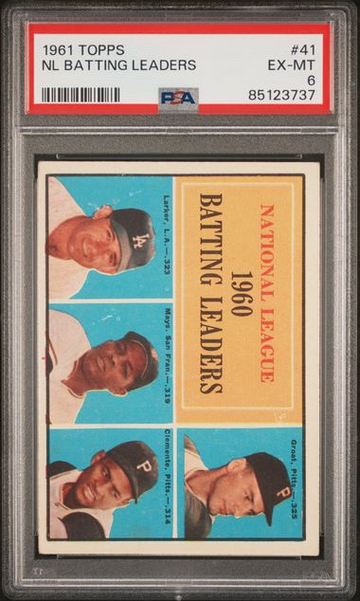 1961 Topps NL Batting Leaders #41 PSA 6 [BL-3B.1]