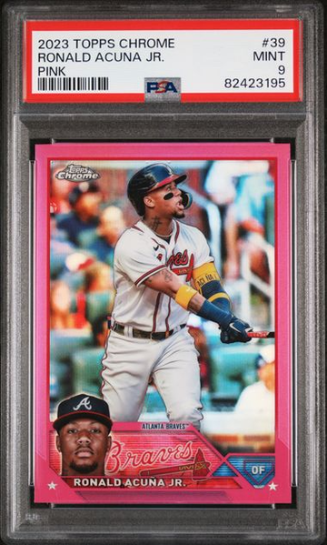 2023 Topps Chrome Ronald Acuña Jr. Pink #39 PSA 9 [BL-3C.7]