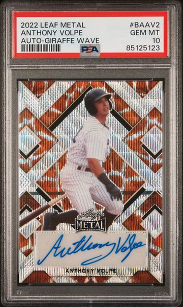 2022 Leaf Metal Anthony Volpe Autograph Giraffe Wave #BAAV2 PSA 10 [BL-3C.9]
