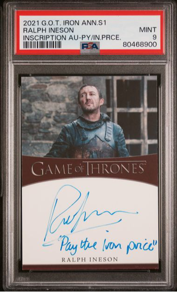 2021 Game of Thrones Iron Anniversary S1 Ralph Ineson Inscription Auto PSA 9 [NS-1A.33]