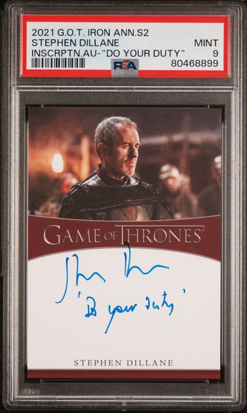 2021 Game of Thrones Iron Anniversary S2 Stephen Dillane Inscription Auto PSA 9 [NS-1A.36]