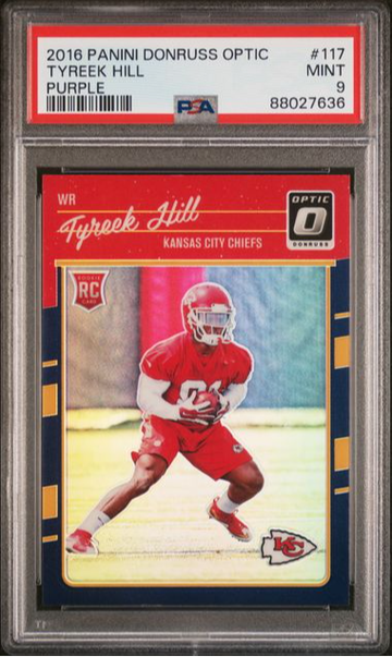 2016 Panini Donruss Optic Tyreek Hill Purple #117 PSA 9 [FT-2C.16]