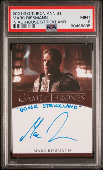 2021 Game of Thrones Iron Anniversary S1 Marc Rissmann Inscription Auto PSA 9 [NS-1B.16]