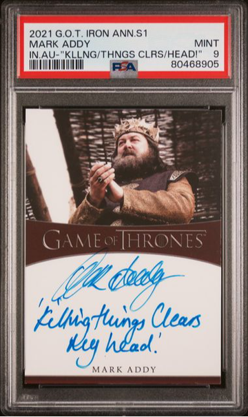 2021 Game of Thrones Iron Anniversary S1 Mark Addy Inscription Auto PSA 9 [NS-1B.9]