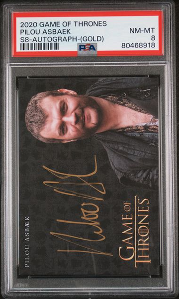 2020 Game of Thrones Pilou Asbaek S8 Autograph Gold PSA 8 [NS-1A.22]
