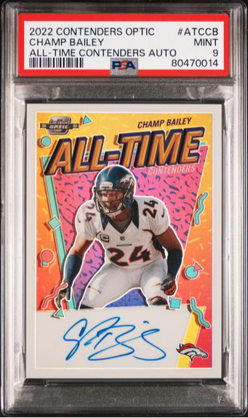2022 Contenders Optic Champ Bailey All-Time Contenders Auto #/50 #ATCCB PSA 9 [FT-2C.10]