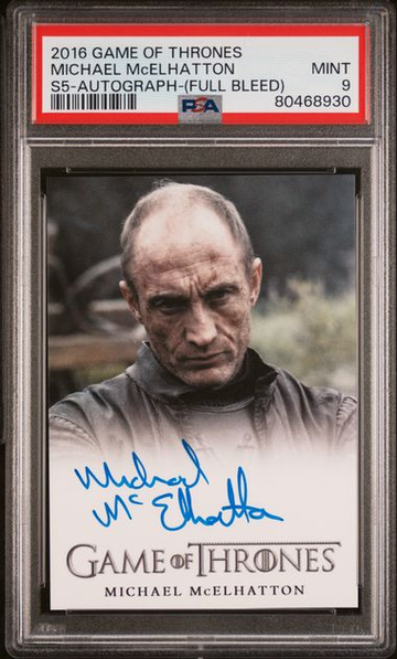2016 Game of Thrones Michael McElhatton S5 Auto (Full Bleed) PSA 9 [NS-1B.8]