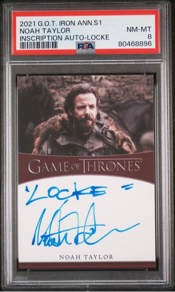 2021 Game of Thrones Iron Anniversary S1 Noah Taylor Inscription Auto PSA 8 [NS-1B.1]