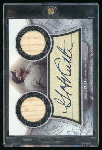 2024 BABE RUTH TOPPS STERLING CUT AUTO AUTOGRAPH BAT RELIC #1/1