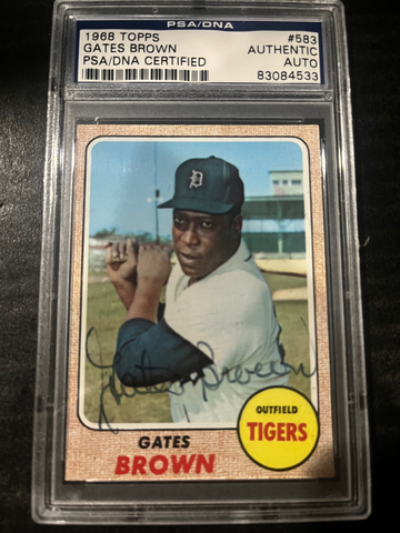 1968 Topps Gates Brown Auto PSA