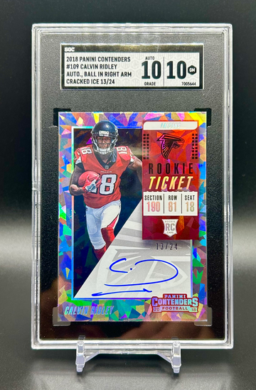 Calvin Ridley 2018 Contenders Rookie Ticket Cracked Ice Auto /24 SGC 10/10
