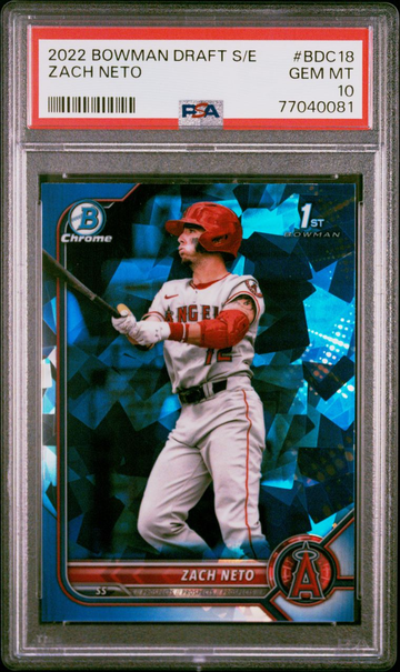 2022 Bowman Draft Sapphire Edition Zach Neto #BDC18 PSA 10 Angels