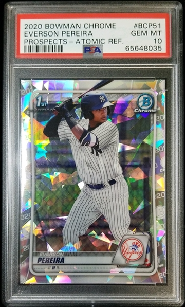 2020 Bowman Chrome Prospects Everson Pereira Atomic Refractor #BCP51 PSA 10 Yankees