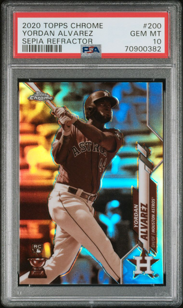 2020 Topps Chrome Yordan Alvarez Sepia Refractor #200 PSA 10 Astros