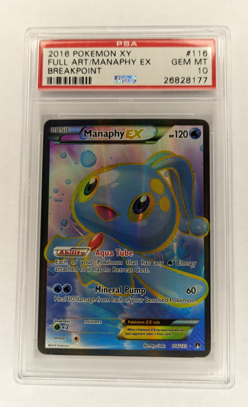 Manaphy EX Full Art PSA 10 2016 Pokemon Breakpoint XY