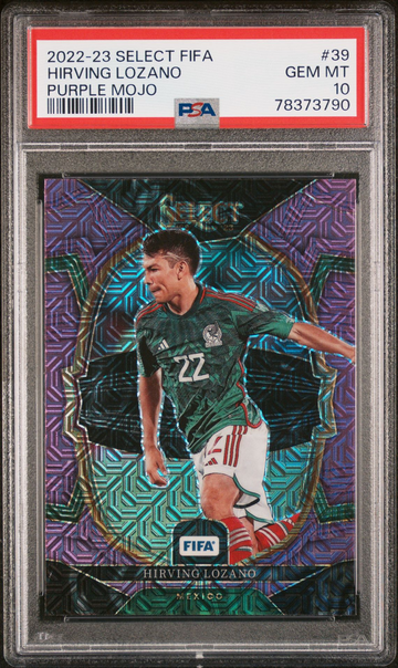 2022 PANINI SELECT FIFA 39 HIRVING LOZANO PURPLE MOJO