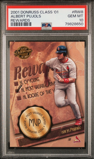 2001 Donruss Class of 2001 Rewards Albert Pujols MVP #RW8 Rookie Card PSA 10 Gem Mint *pop 4