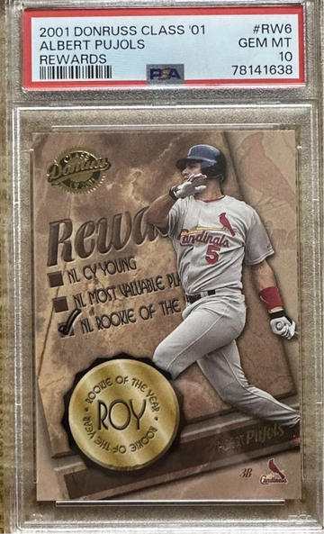 2001 Donruss Class of 2001 Rewards Albert Pujols MVP #RW6 Rookie Card PSA 10 Gem Mint *pop 4