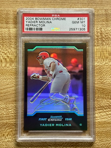2004 Bowman Chrome Yadier Molina Refractor Rookie Card PSA 10 Gem Mint *pop 29