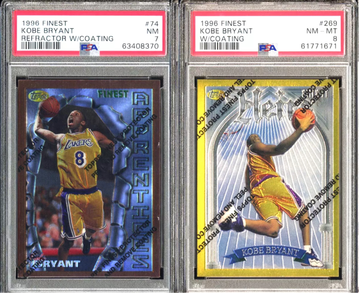 1996 Topps Finest Kobe Bryant Graded PSA 7 NM 8 NM MT Rookie Cards Lakers