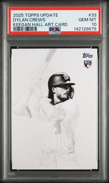 2025 Topps Update RC Dylan Crews Keegan Hall Art SSP PSA 10