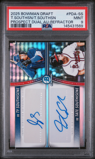 2025 Topps Bowman Draft Ty Southisene And Tate Southisene Dual Auto PSA 9