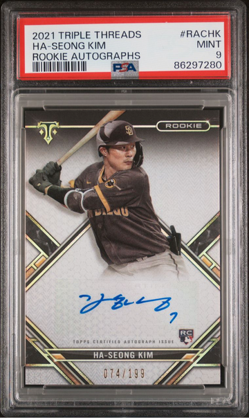 2021 Topps Triple Threads Ha-Seong Kim Rookie Autographs PSA 9!  Pop 2!