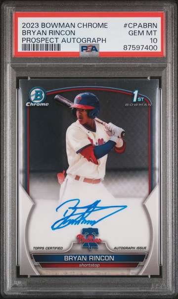 2023 Bowman Chrome Bryan Rincon 1st Auto Gem Mint PSA 10