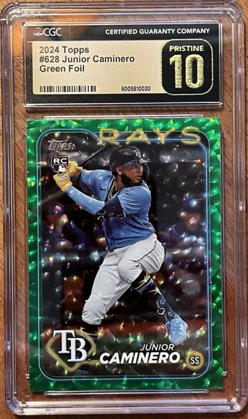 2024 Topps Series 2 Junior Caminero Green Foil RC CGC Gold Label Pristine 10