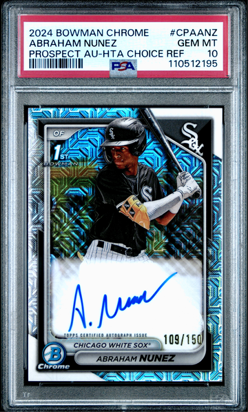 2024 Bowman Chrome Abraham Nunez 1st HTA Choice Auto PSA 10