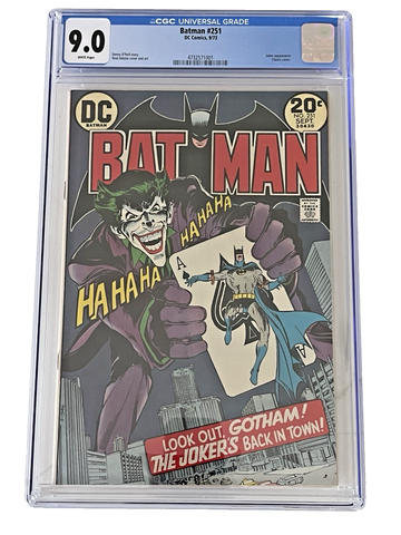 Batman 251 - 1973 Adams Joker Cover CGC 9.0 White Pages 